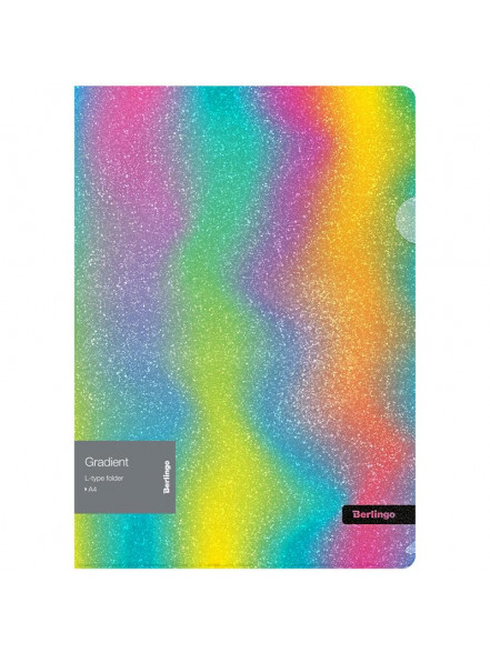 Mape stūrītis A4, PP, 200 mic, krāsains ar spīdumiem, Berlingo Gradient