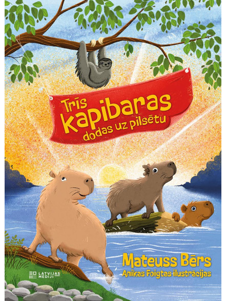 Trīs kapibaras dodas uz pilsētu