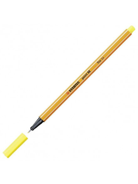 Tintes pildspalva STABILO POINT |0.4 mm| Neona dzeltena | 88/024