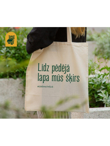 Auduma maisiņš Līdz pēdējā lapa mūs šķirs (bēšs)