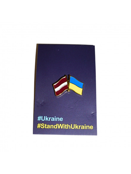 Nozīmīte Latvija-Ukraina 2 karogi