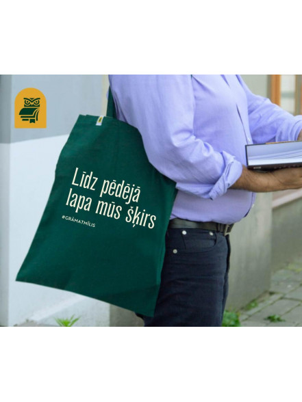Auduma maisiņš Līdz pēdējā lapa mūs šķirs (zaļš)
