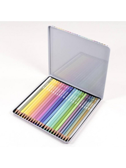 Zīmuļkrāsas 24 krāsas, pasteļtoņi, metāla kastē