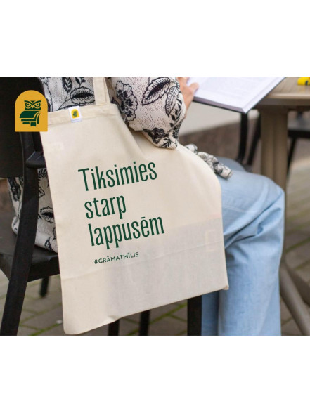 Auduma maisiņš Tiksimies starp lappusēm (bēšs)