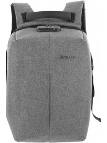 Mugursoma Tellur 15.6 Notebook Backpack Antitheft V2, USB port, gray 