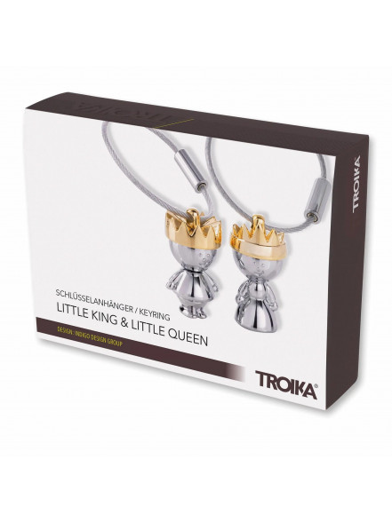 Atslēgu piekariņš Troika, LITTLE KING & LITTLE QUEEN, gold / silver