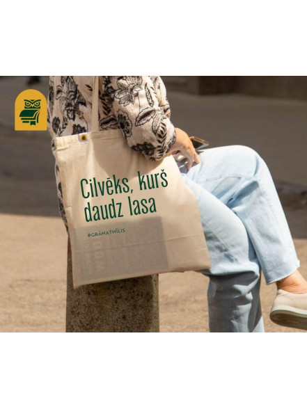 Auduma maisiņš Cilvēks, kurš daudz lasa (bēšs)