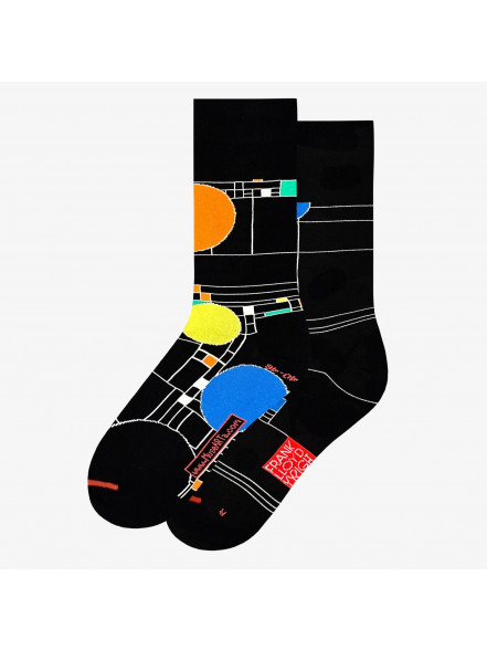 Zeķes Frank Lloyd Wright - Coonley Playhouse, izm. 36-40, melnas