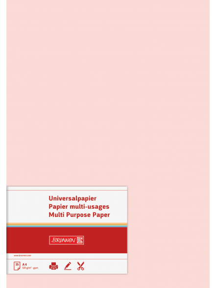 Papīrs A4 120gsm, gaiši rozā, 35gab
