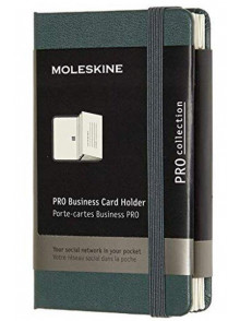 Vizitkaršu blociņš PRO Business Moleskine, tumši zaļš, 6.5x10.5cm