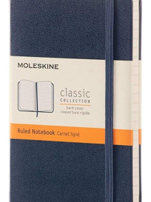 Piezīmju grāmata Moleskine Colored Classic, līniju, zilos vākos, 9x14 cm