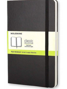 Piezīmju grāmata Moleskine Classic, baltas lapas, melnos vākos, 13x21cm, 240 lpp.