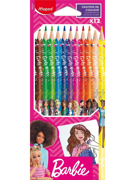 Zīmuļkrāsas MAPED Barbie 12 krāsas