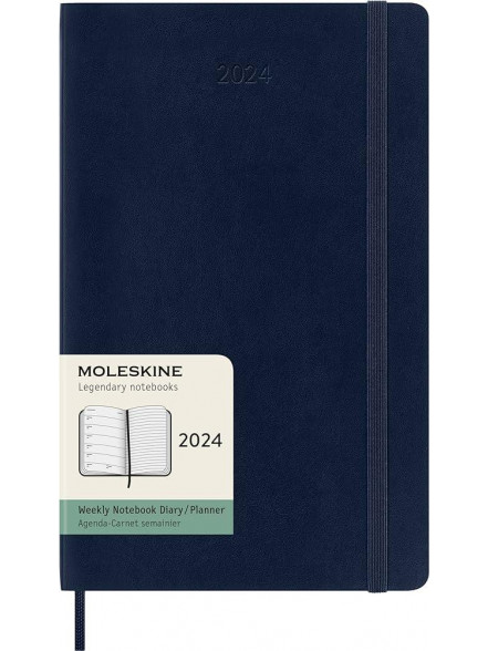 K/2024 Dienasgrāmata Moleskine, nedēļa, 13x21cm, cietos zilos vākos