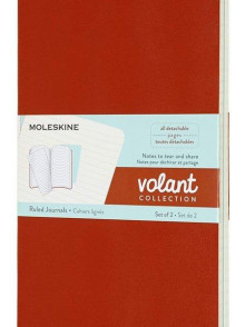 Piezīmju grāmata Moleskine Volant, sarkanos vākos 13*21 cm, līniju, 2 gab