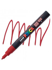 Marķieris ūdens bāzes UNI Posca PC-3M tumši sarkans (14)