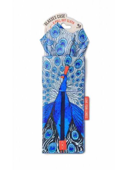 Briļļu futlāris ar tīr.lupatiņu Love Your Lenses PEACOCK