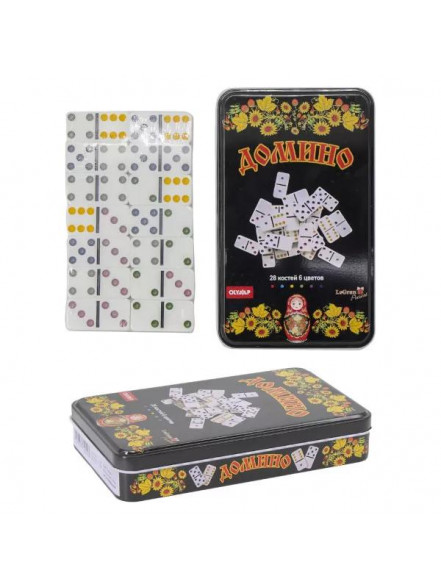 Galda spēle Domino (melna metāla kaste)