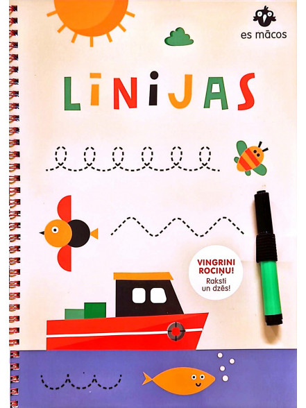 Līnijas. Vingrini rociņu! Raksti un dzēs!