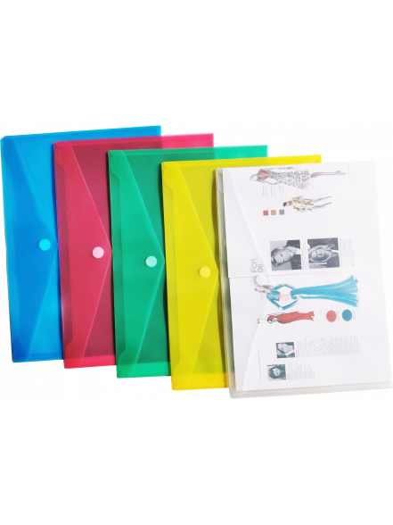 Mape-aploksne HPP EXXO A3+180ym ar velcro aizdari, caurspīdīga, asorti krāsas