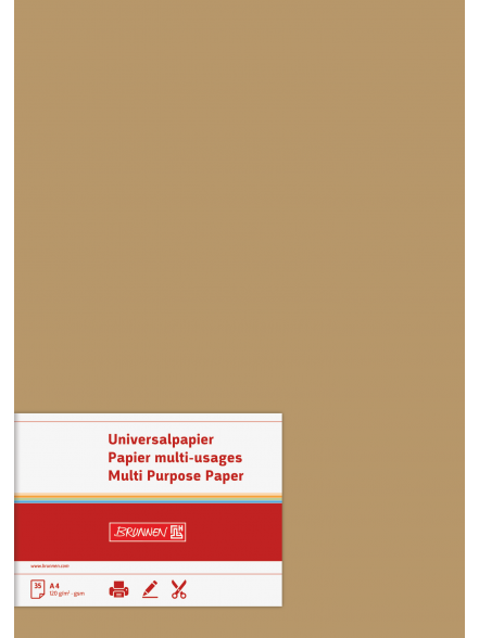 Papīrs A4 120gsm, gaiši brūns, 35gab.