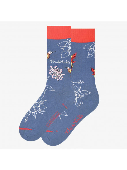 Zeķes Frida Kahlo - Frida with Hummingbird, izm. 40-46, zilas