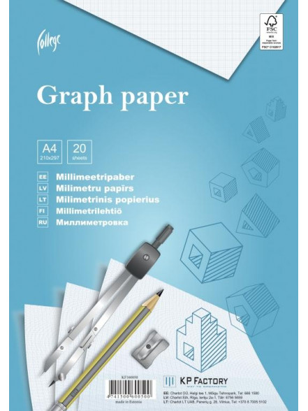 Milimetru papīrs College A4/20