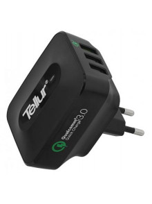 Tellur AC charger QC 3.0, 3*USB ports (1 port  QC 3.0 & 2 USB port 2.4A) black 