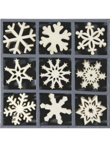 Koka ornamentu komplekts Snowflakes
