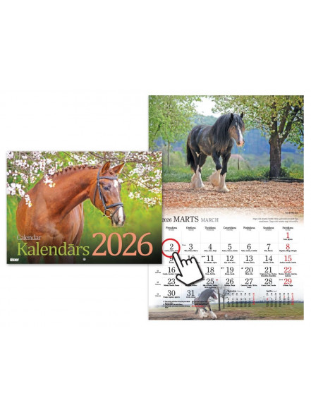 K/2026 Sienas kalendārs Zirgu