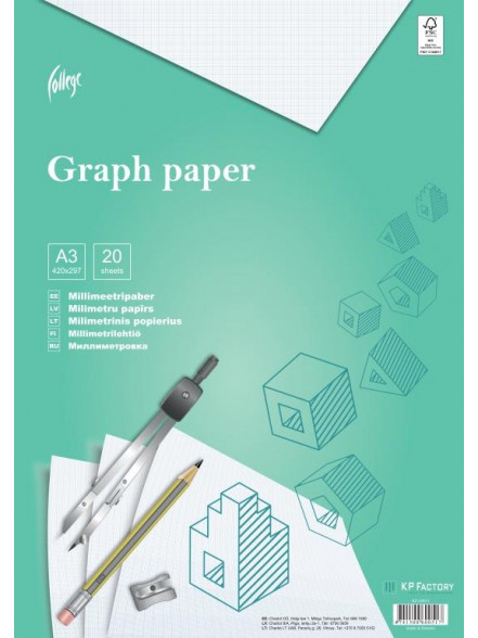 Milimetru papīrs College A3/20
