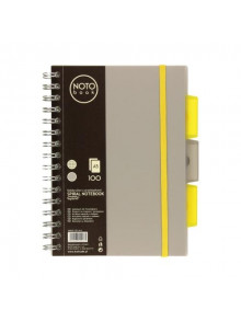 Klāde ar spirāli un atdalītajiem NOTObook A5 (100) pelēka kr.