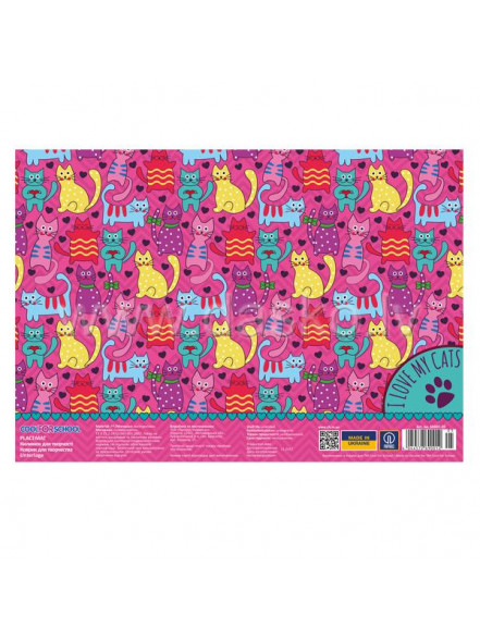 Galda nosegs PP 385*270mm 500µm,Funny Cats69001-05