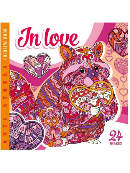 Krāsojamā grāmata FRESH  200*200mm, 12lpIn love(dizains 19188)