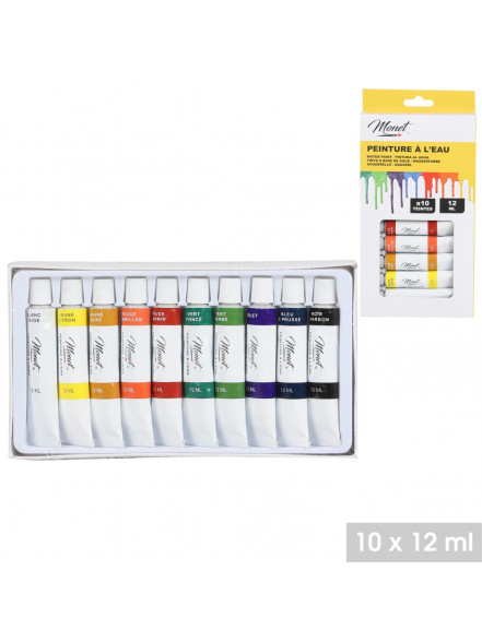 Ūdens krāsas 10*12ml.MONET