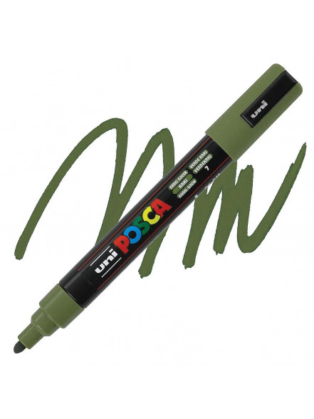 Marķieris ūdens bāzes UNI Posca PC-5M haki zaļa (7)