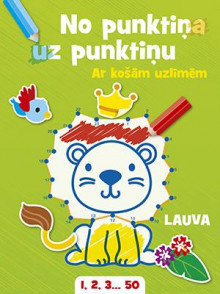 Lauva. No punktiņa uz punktiņu. Ar košām uzlīmēm Lauva. No punktiņa uz punktiņu. Ar košām uzlīmēm