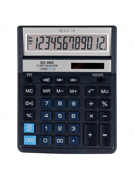 Kalkulators galda, 12 zīmes, zils, Eleven SDC-888XBLE, 203x158x31mm, 230g., Citizen analogs