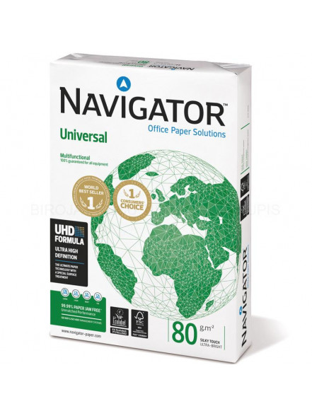 Biroja papīrs 80 g., A4, 500 loksnes, Navigator Universal UHD