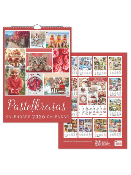 Pasteļkrāsas kalendārs 2026