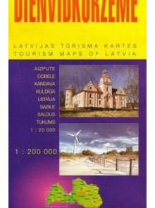 Dienvidkurzeme 1:200 000 Latvijas tūrisma karte