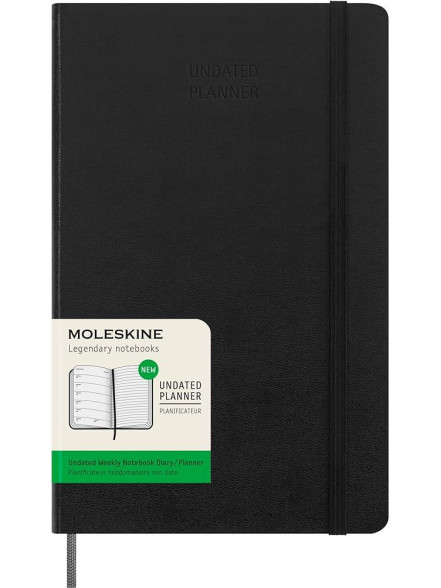 K/Dienasgrāmata Moleskine, bez datumiem, nedēļa, 13x21 cm, cietos melnos vākos