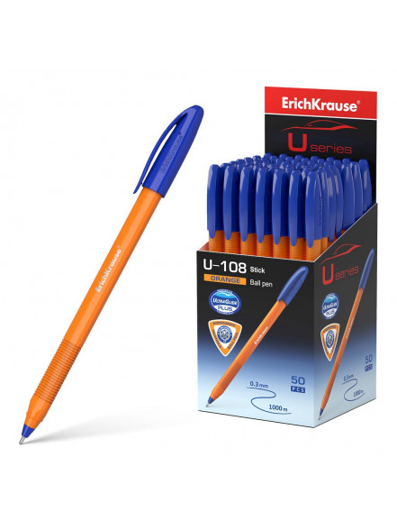 Lodīšu pildspalav ErichKrause U18 Orange Stick zila