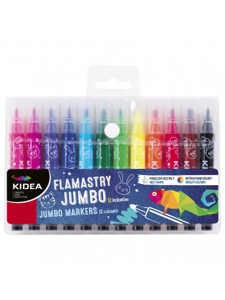 Flomasteru komplekts JUMBO 12gab. KIDEA