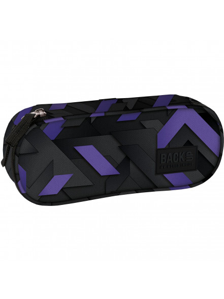 Penālis BACKUP 7, modelis A 50,  23 x 9 x 5 cm, 120 g,melns ar violetām svītrām