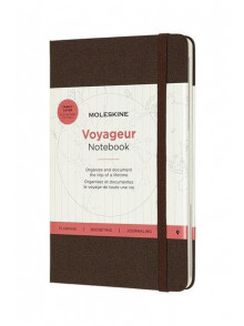 Piezīmju grāmata ceļotājiem Moleskine Voyageur, brūns vāks, 18x11.5cm,  208 lapas