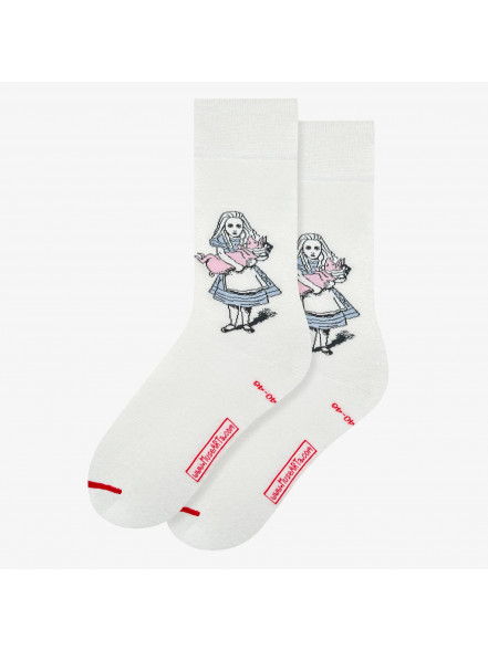 Zeķes John Tenniel  - Alice’s Adventures in Wonderland, izm. 36-40, baltas