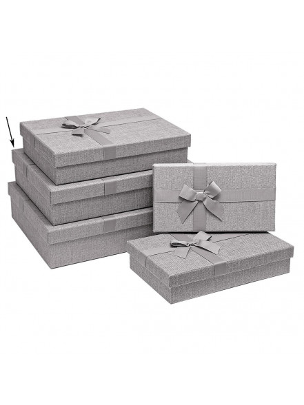 Kaste dv. taisnst. brūna/pelka auduma 34x26x8cm