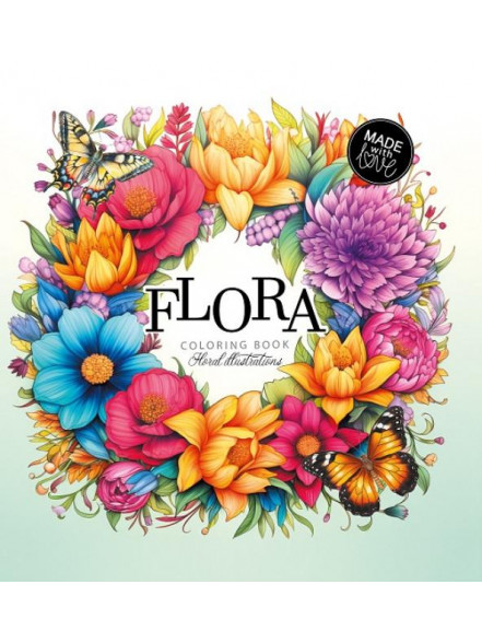 Krāsojamā grāmata FRESH 160*160mm, 24lp Flora, balts fons (dizains 23383)