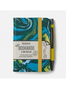 Blociņš A7 ar pildspalvu Bookaroo - Forest & Chartreuse - Marble
